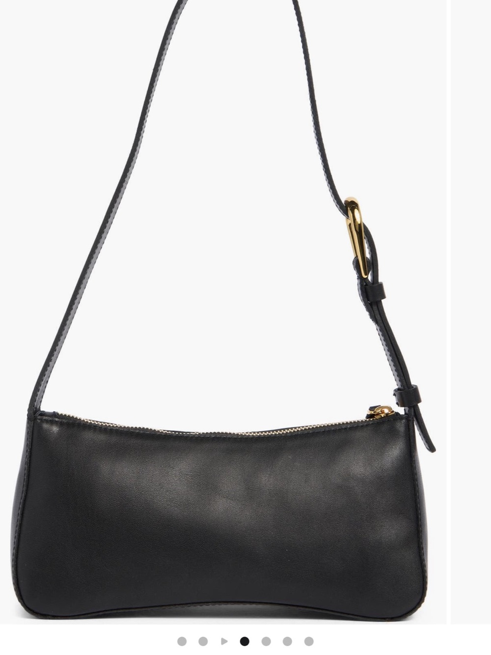 Madewell Black Leather Shoulder Bag with Gold Hardware